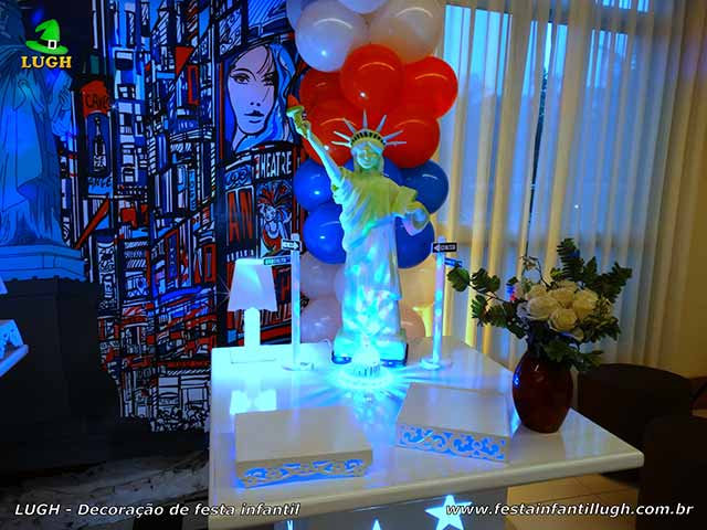 Decoração infantil Nova York - mesa temática para aniversário