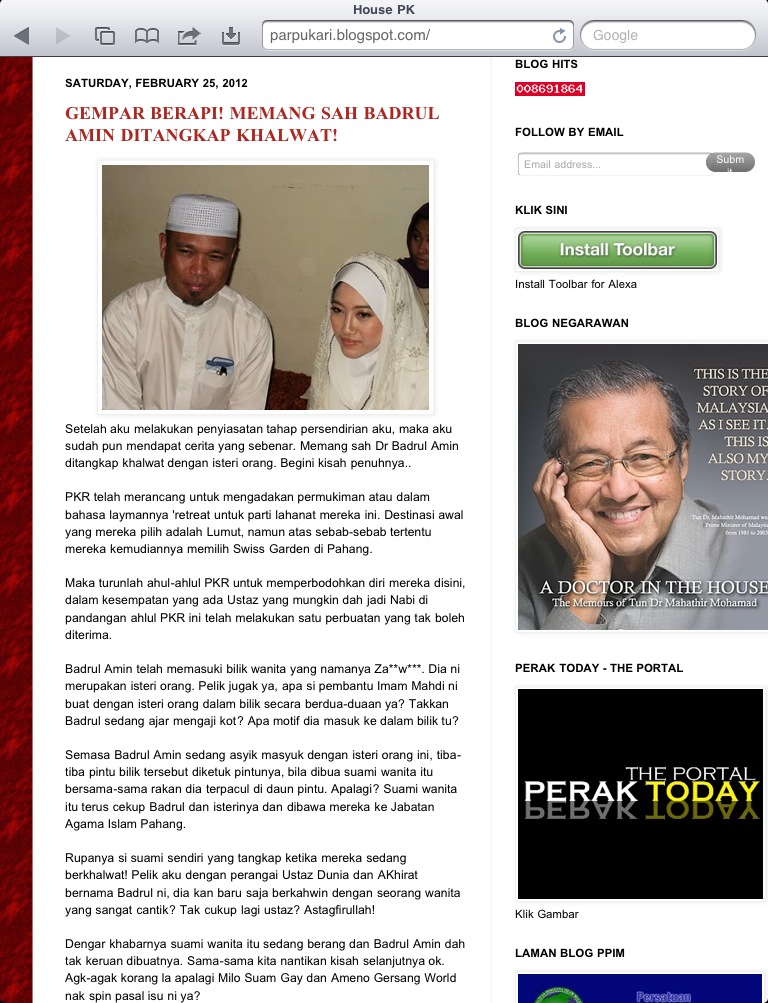 Ustaz Badrul Amin ditangkap khalwat? ituini