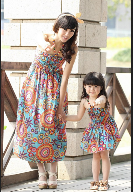 20 Baju Dress Korea Style untuk Ibu dan Anak Perempuan 