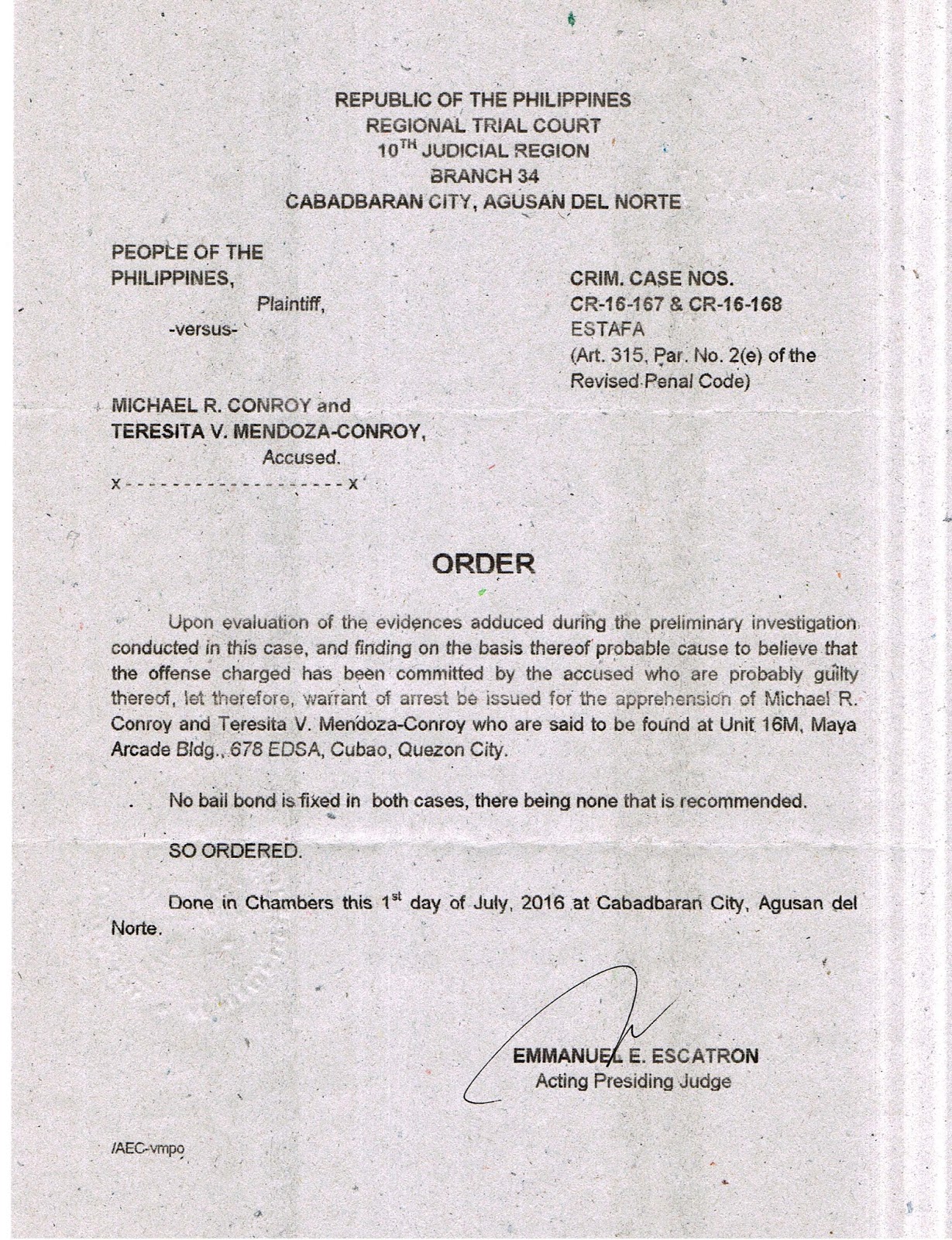 estafa case philippin news collections