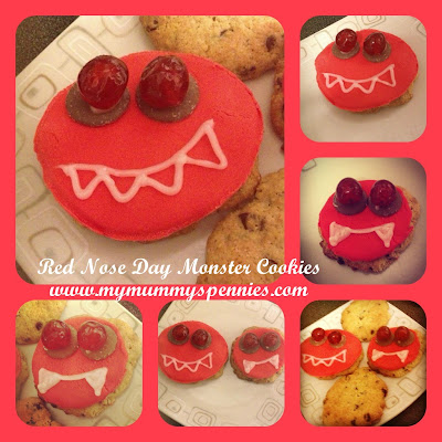 red nose day monster cookies