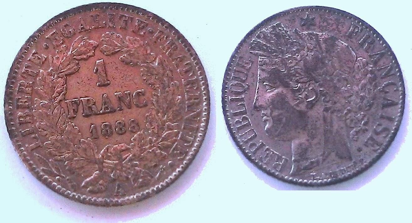 ar peltator Un franc 1888