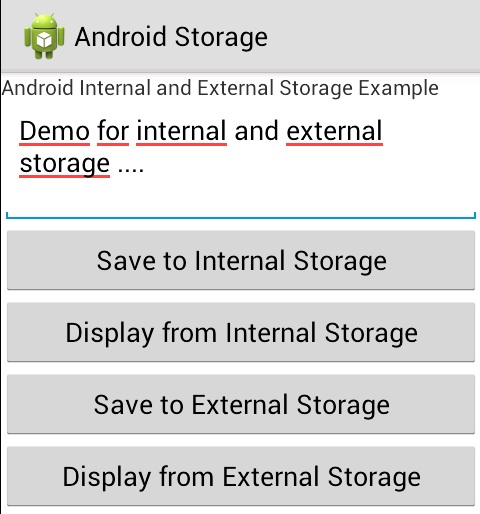 android internal external storage example