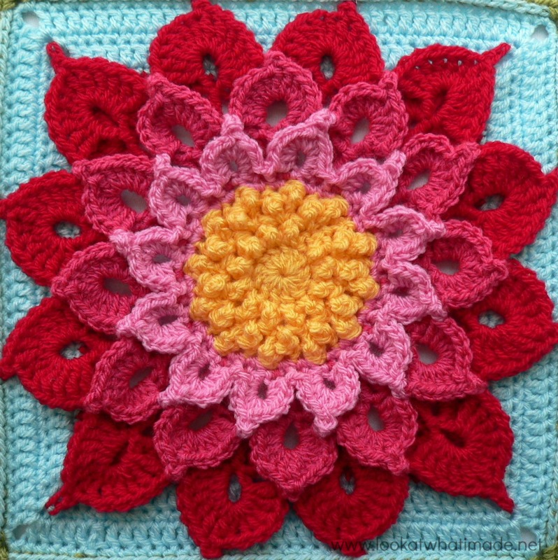 Tina's handicraft Crocodile Flower Crochet Square Pattern