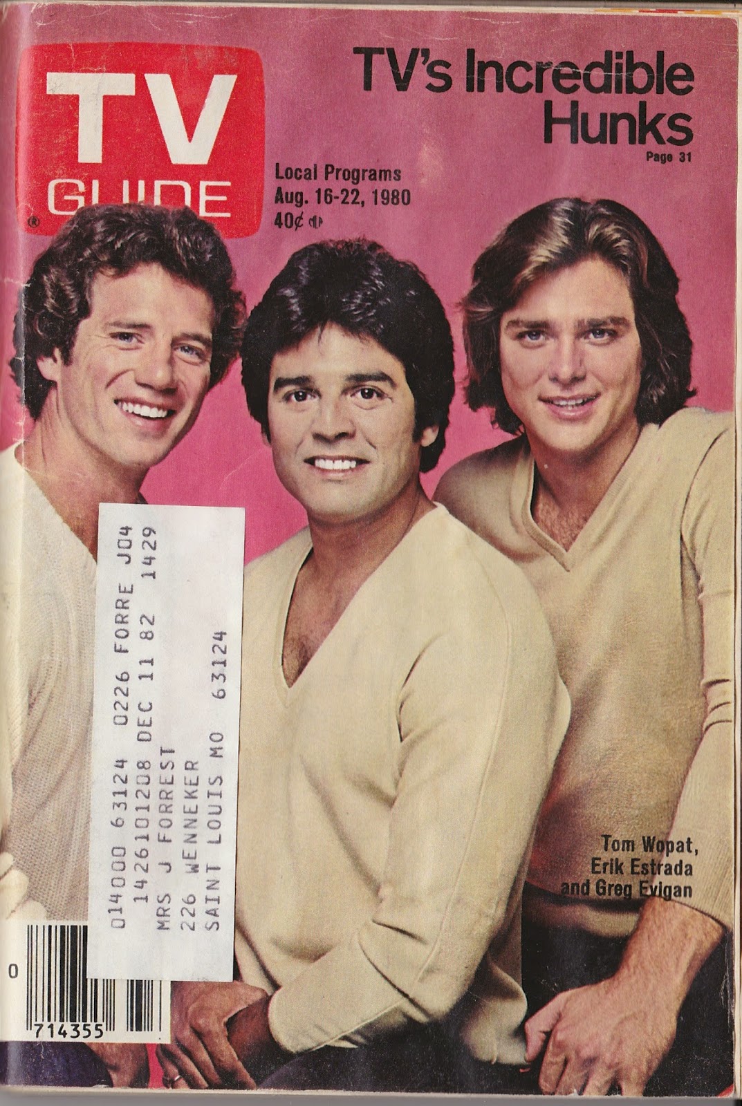 Garage Sale Finds What was on TV August 16th through 27th, 1980