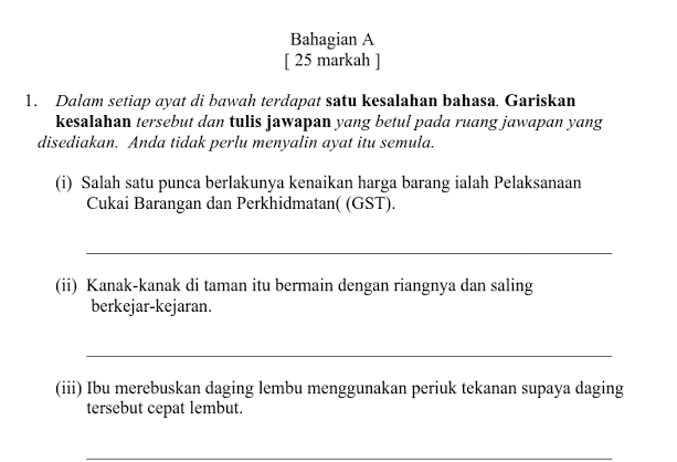 Latihan Bahasa Melayu Tingkatan 1 2019