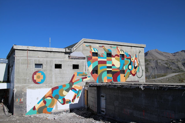 Our good friend Reka was one of the participants of recently finished Vision Art Festival in Switzerland. Australian-born artist got an opportunity to create his work high in the Swiss Alps, and the finished piece looks impressive in the setting it's been placed in.