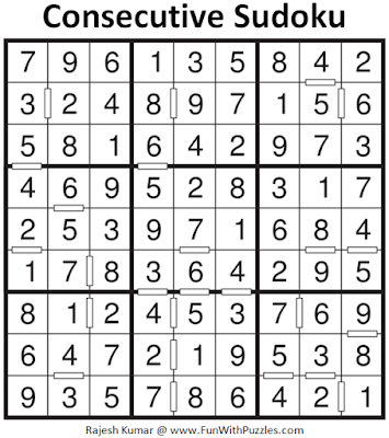 Answer of Consecutive Sudoku Puzzle (Fun With Sudoku #375)