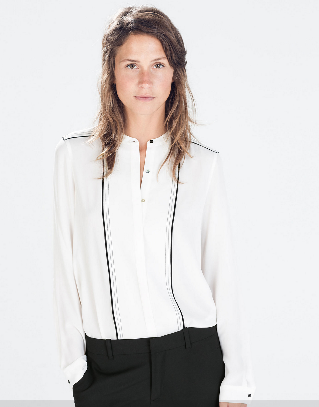 black silk blouse zara