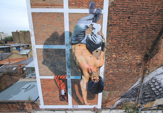 Street Art Mural By Argentinian Painter Martin Ron In East London, UK.
