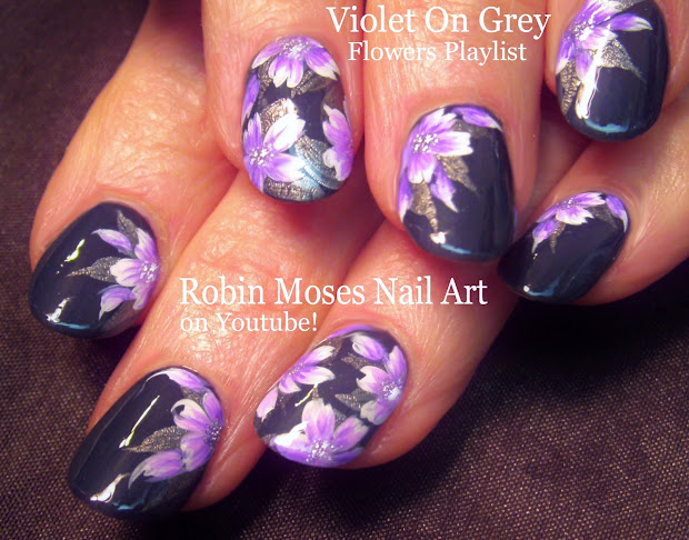 nail art robin moses flower
