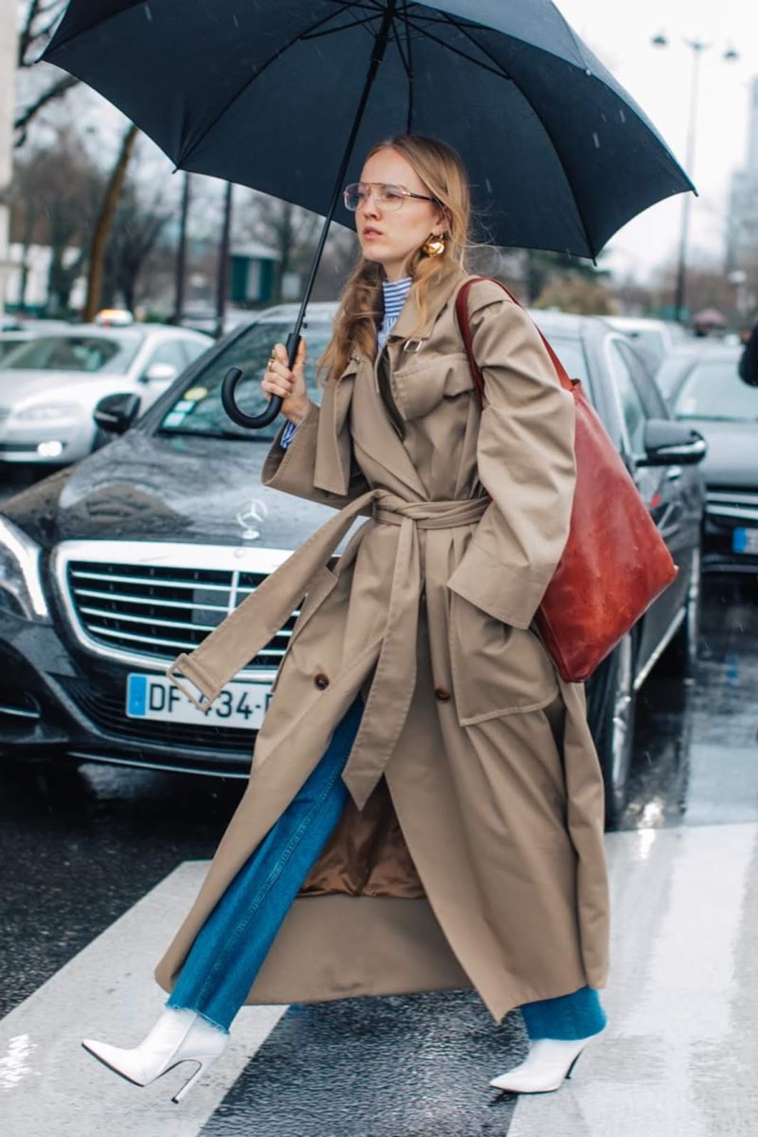 This Street Style Star Mastered the Perfect Rainy-Day Outfit