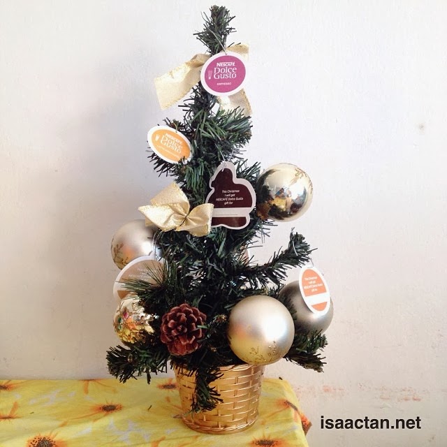 A rather cute mini Christmas tree from Nescafe Dolce Gusto
