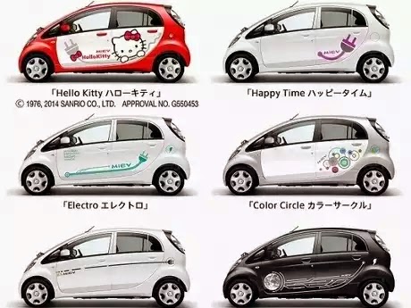 Foto Mobil Hello Kitty Mitsubishi i-MiEV Desain Imut Lucu Terbaru 