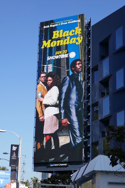 Black Monday series launch billboard Sunset Strip Black Monday series launch billboard