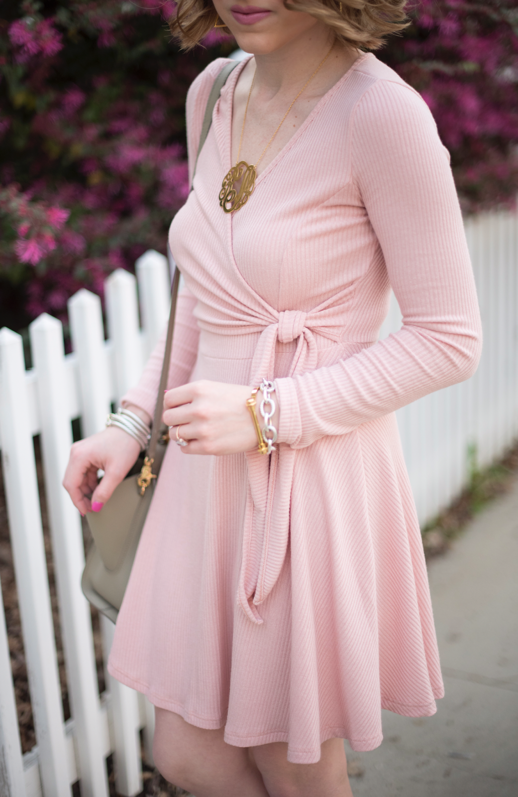 Blush Wrap Dress - Something Delightful Blog