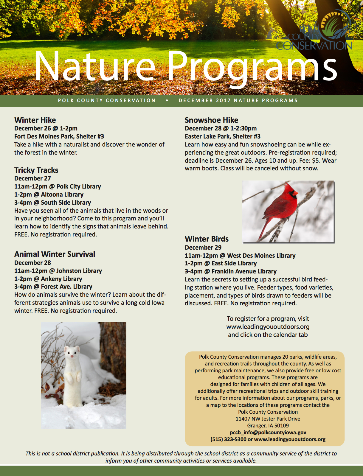 Meadows Polk County Conservation Winter Nature Programs