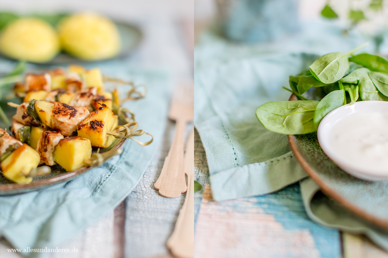 Fruchtiges vom Grill MangoHähnchenSpieße in JoghurtMarinade Alles und Anderes