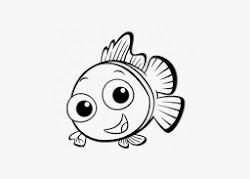 fish coloring cartoon pages young template
