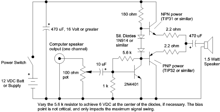 Power Amplifier Circuit for Computer's - Electronic Circuit