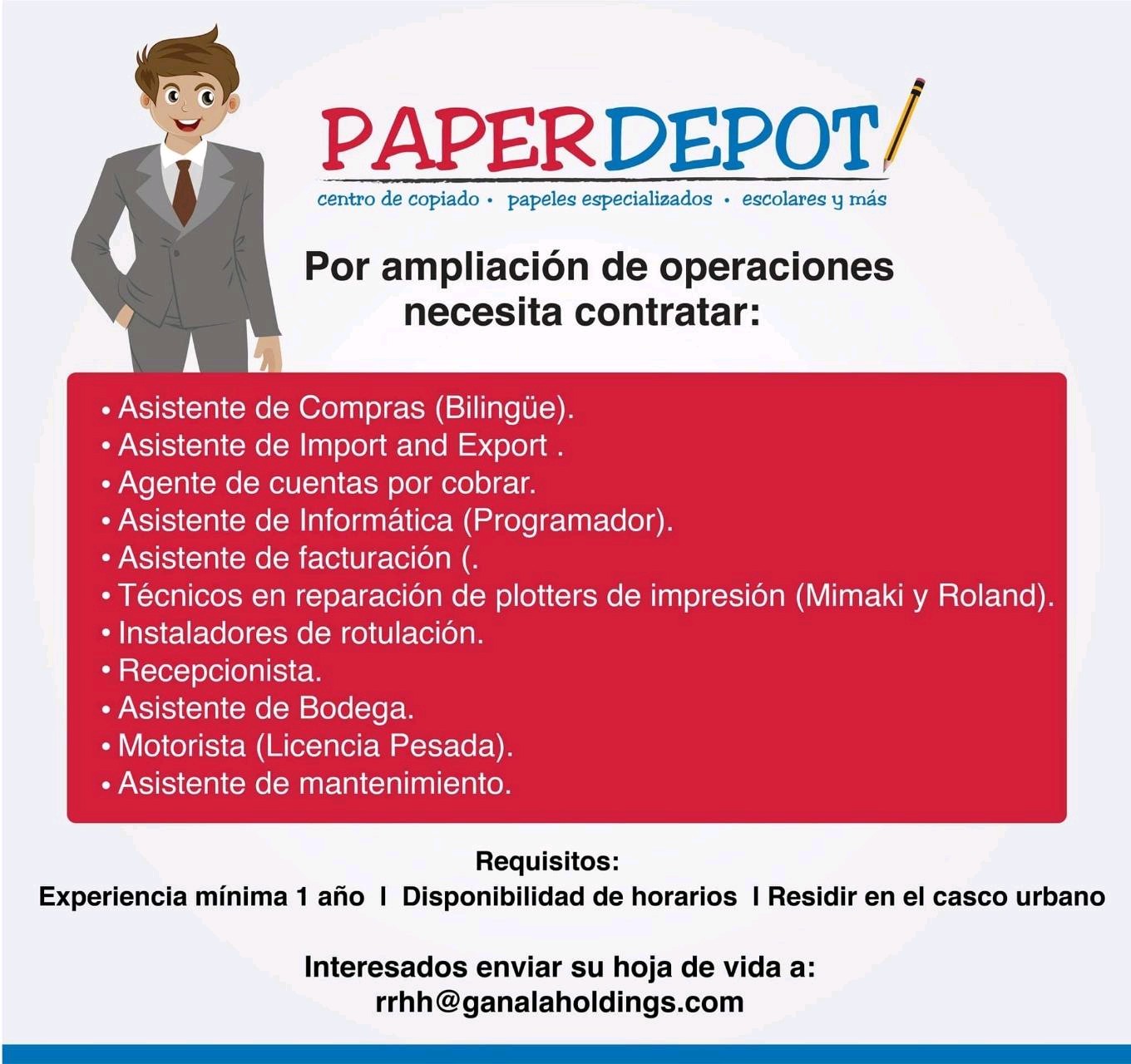 Paper Depot requiere personal - SPS