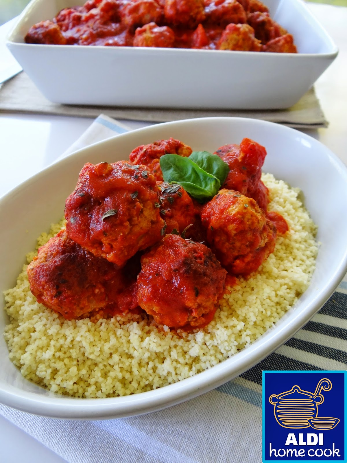 ALDI home cook Mediterranean meatballs with tomato sauce