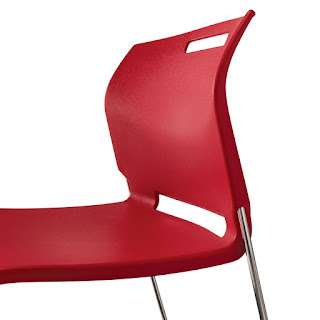 Red Stackable Guest Chair with Handle Red Stackable Guest Chair with Handle