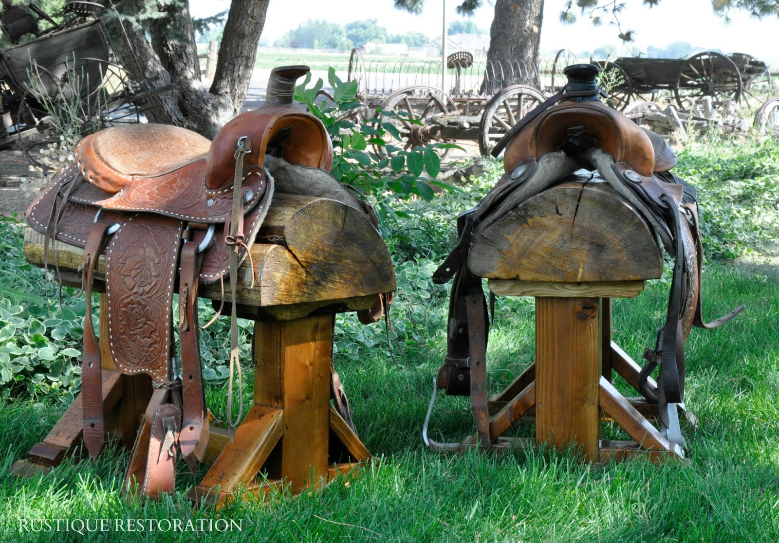 Rustique Restoration Horse Saddle, Horse Saddle Bar Stools