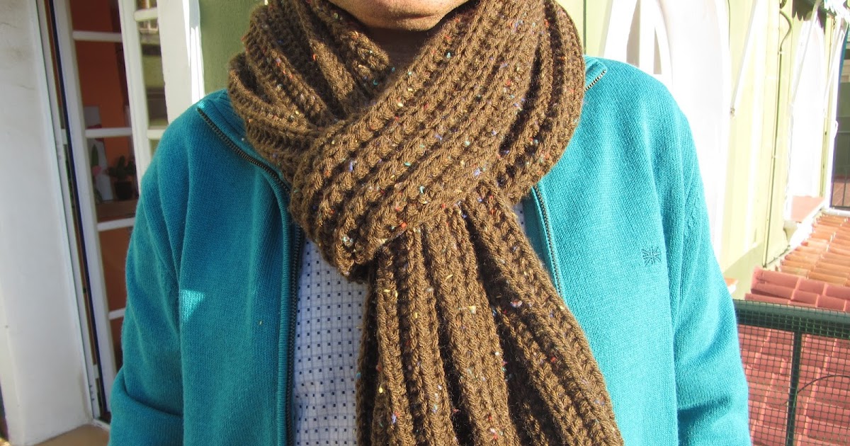 bufanda a dos agujas punto ingles