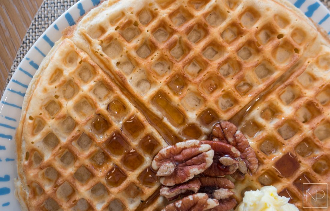 Freshly made Waffle, Breakfast selection on Viking Cruises