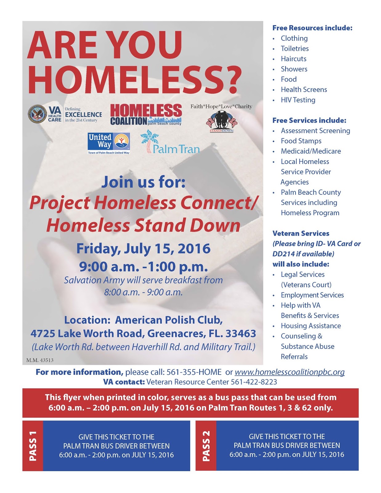 One to See Change FL Homeless Coalition, Palm Beach County