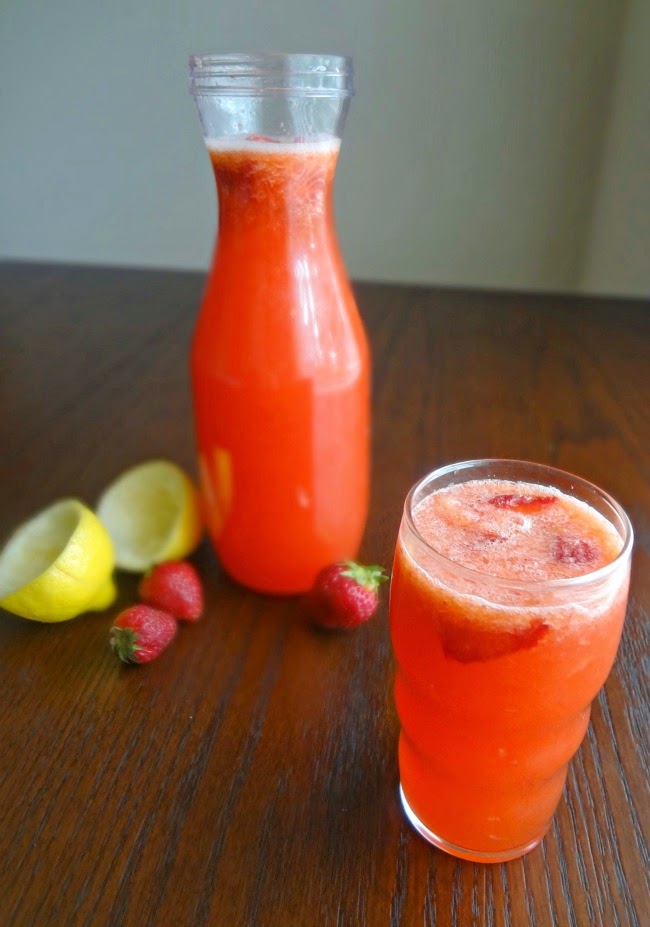 Strawberry Lemonade {from-scratch} for #StrawberryWeek