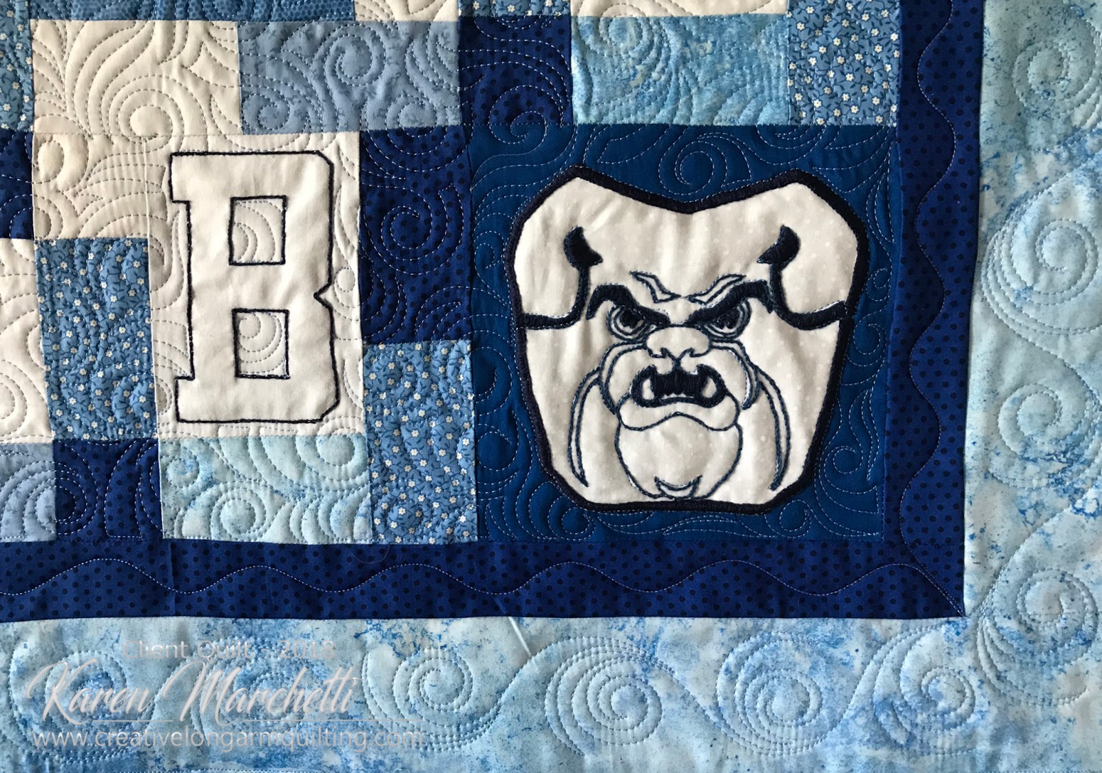 Creative Longarm Quilting by Karen Marchetti Pat's Bulldog quilt