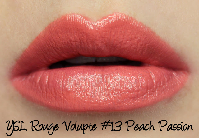 YSL Rouge Volupte Lipstick - Peach Passion Swatches & Review