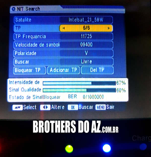 Satlink 6906 localizando o 58w