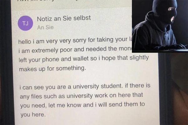 Thief Writes an Apology Email After Feeling Guilty For Stealing a Student's Laptop, News, Email, Robbery, Laptop, Humor, University, Student, World