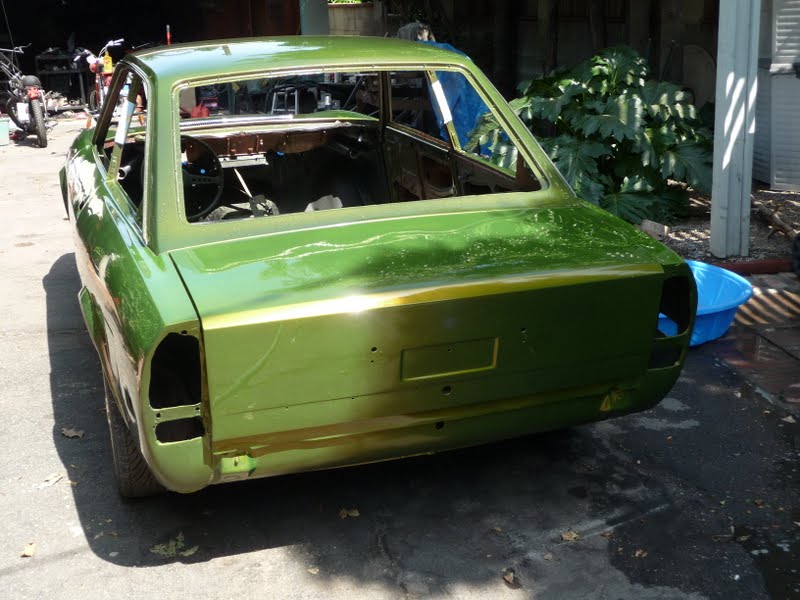 Riot? Why not. Fiat 124 Sport Coupe back from paint. 124 CC coupe.