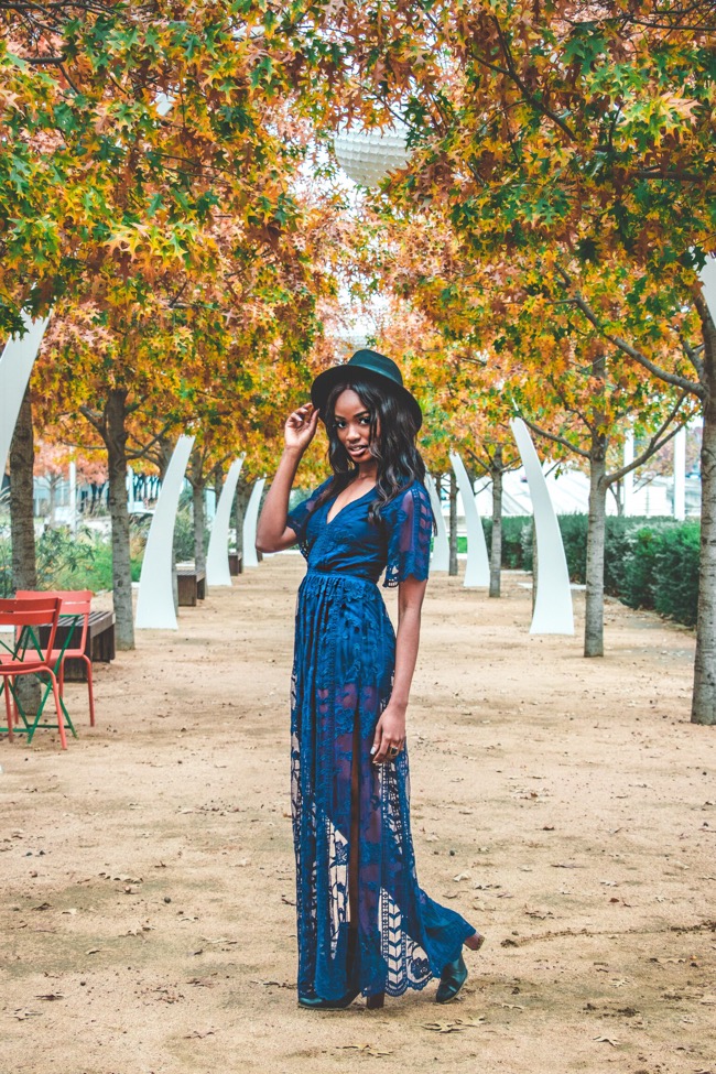 socialite lace overlay romper blue