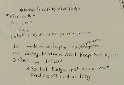 recipe written in child's handwriting