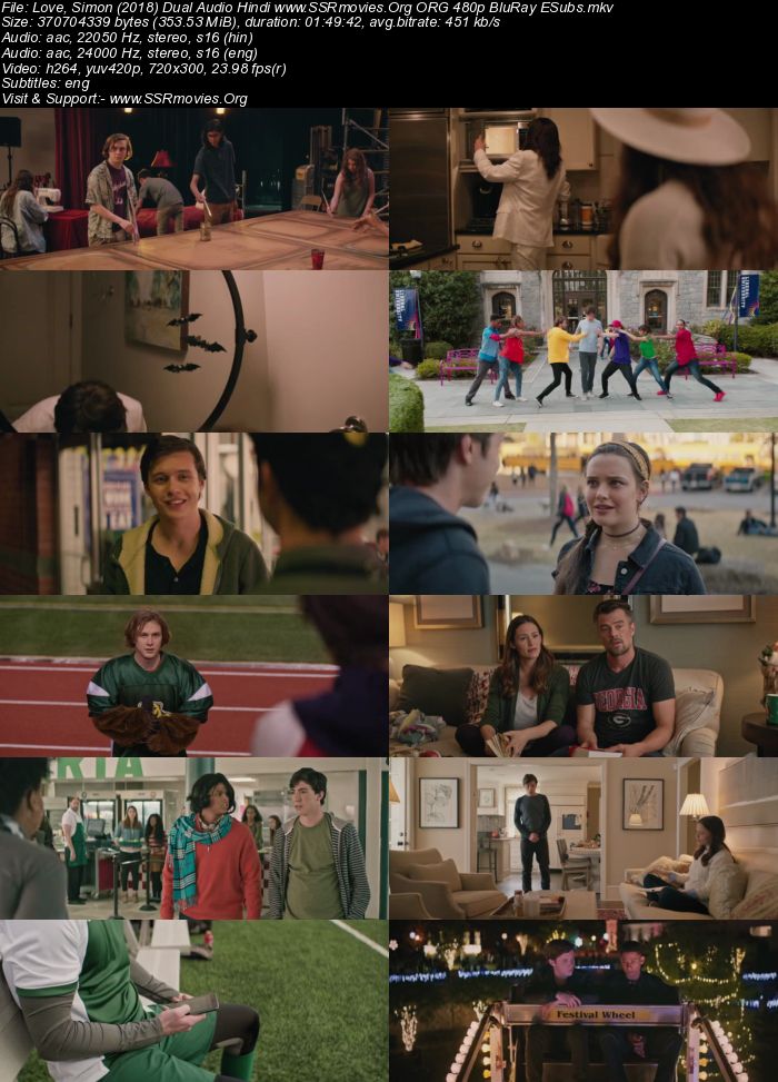 Love, Simon (2018) Dual Audio Hindi ORG 480p BluRay 300MB