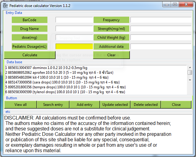 How to use Pediatric dose Calculator version1.1.2