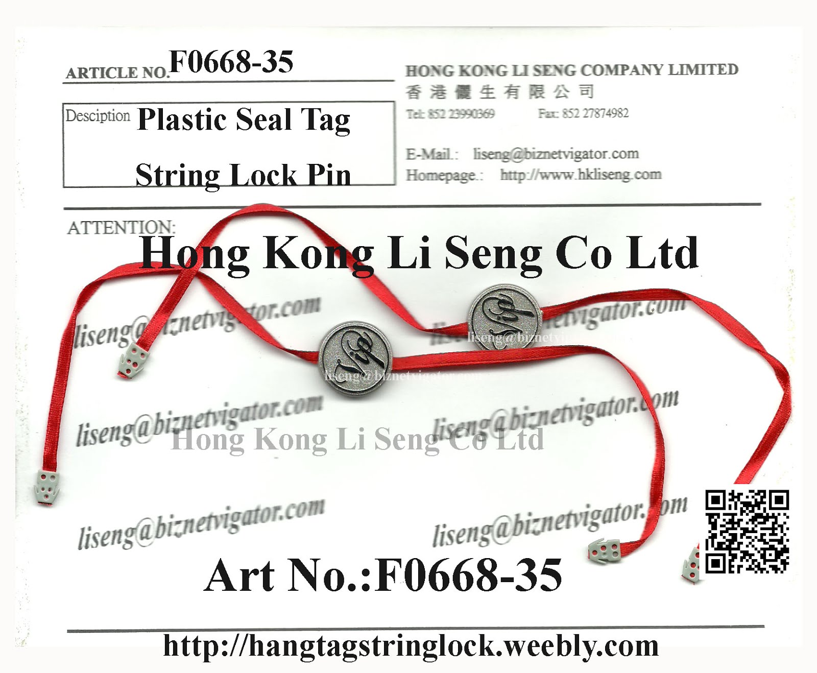 Private-Label Apparel - Plastic Seal String Lock Pin