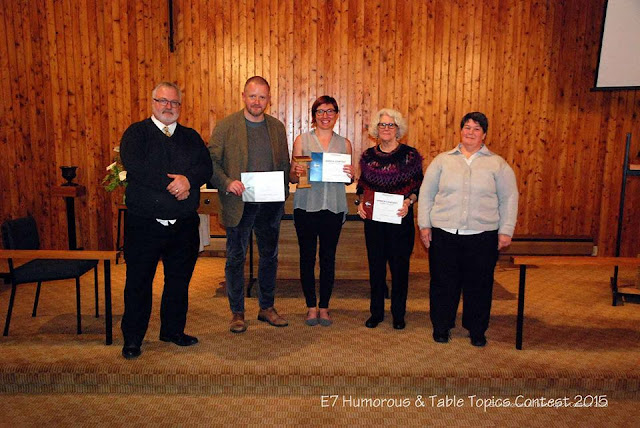 Area E 7 Toastmasters Wellington NZ Table topics contest winners 2015