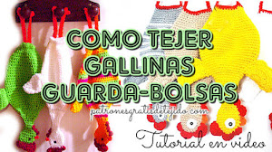 Cómo Tejer Gallinas guarda-bolsas a Crochet / Tutorial