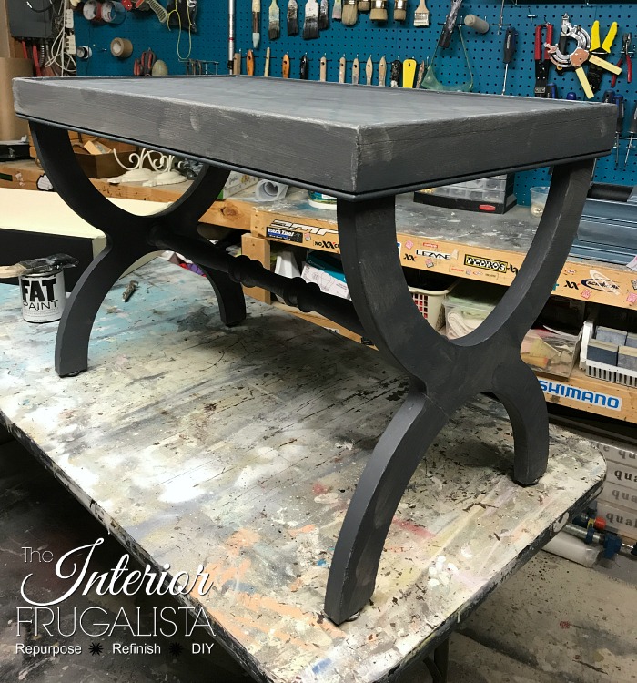 Black Stenciled Coffee Table With Plastic Overlays Interior Frugalista