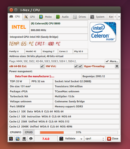 INex, An Advanced CPUZ Hardware Utility for Linux