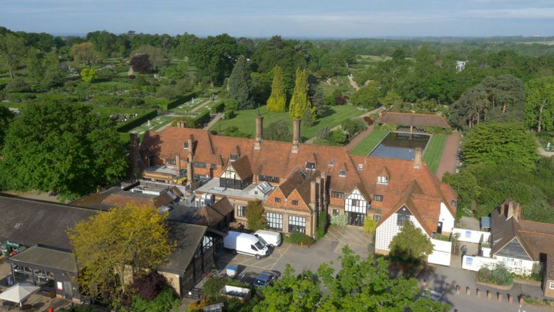 vista aérea de los jardines de la Real Sociedad de Horticultura británica (RHS) en Wisley