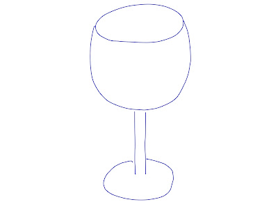 アイコン 「ワイン」 (作: 塚原 美樹) ～ 持ち手から下の部分を描く