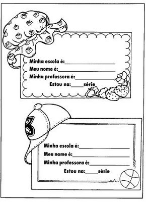 Modelos de Crachá para os alunos!-ESPAÇO EDUCAR