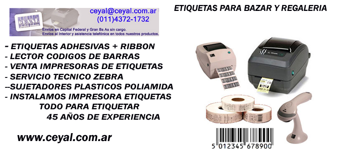 Consumibles impresion de etiquetas zebra